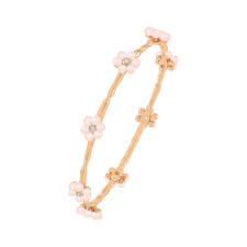 Tipperary Crystal Daisy Pink Pearl Bangle