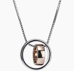Newgrange Silver and Rose Gold Ring Pendant