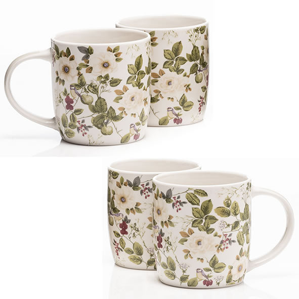 Newgrange Floral Rose Mugs Set of 4