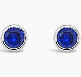 Sterling Silver September Sapphire Stud Earring