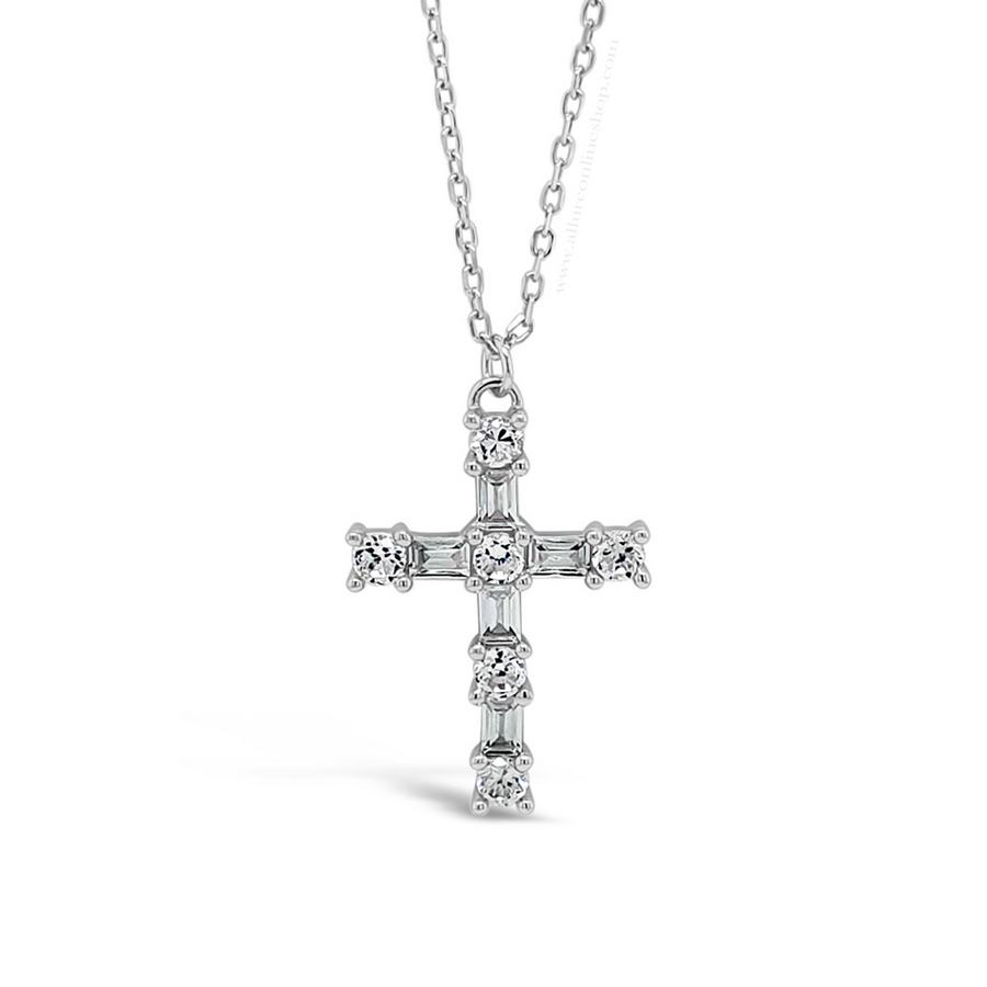 Absolute Kids Cross With Clear Stones Pendant