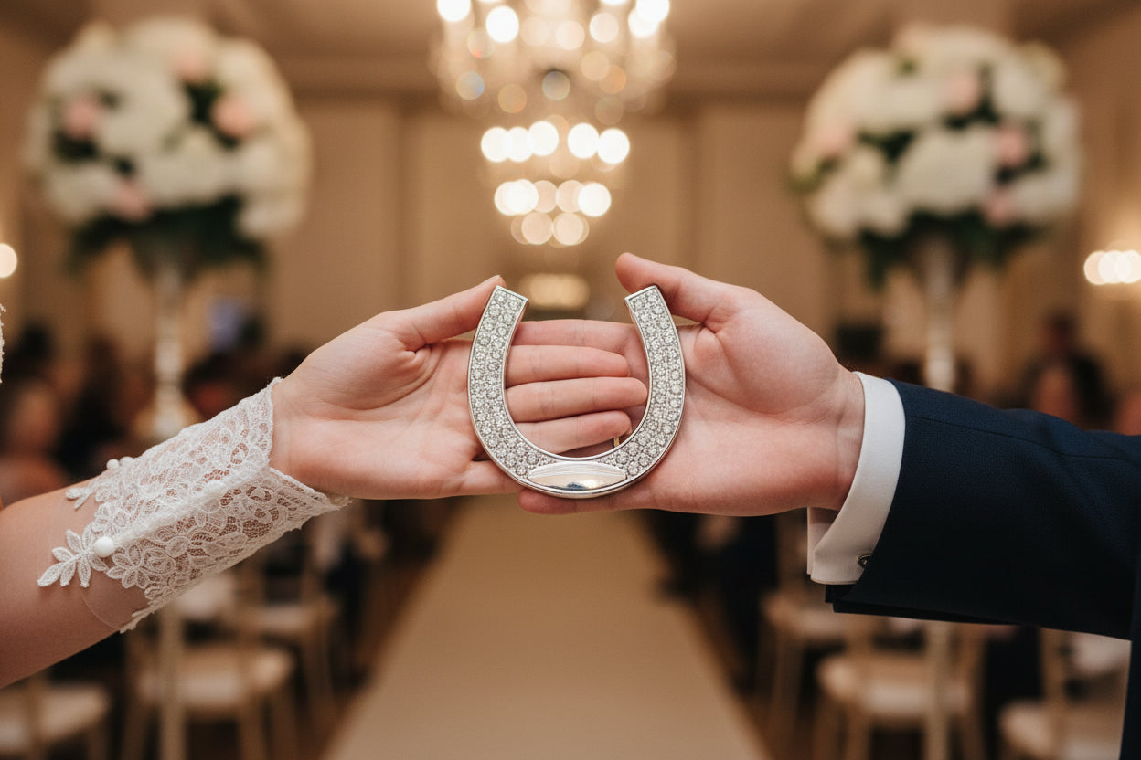 Amore Silver Plated Horseshoe with Engraving Plate