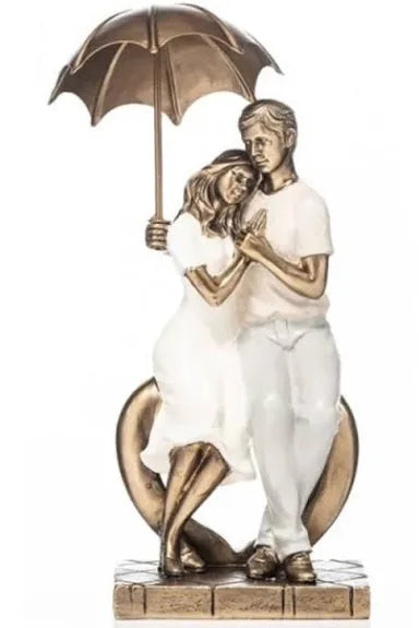 The Grange Lovers with Umbrella Figurine