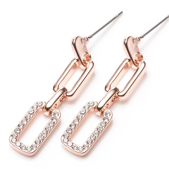 Newgrange Rosegold Diamond Square Earrings