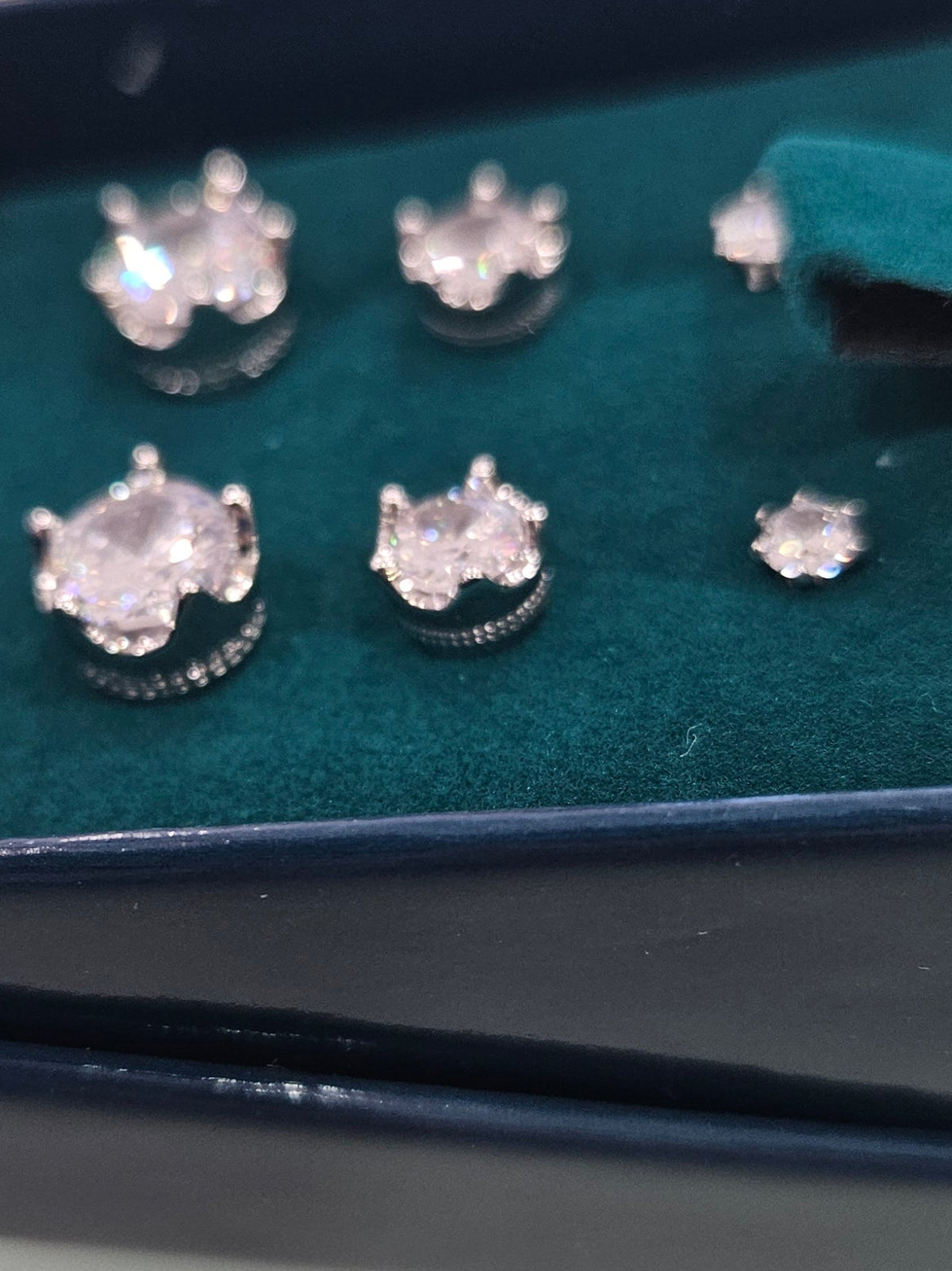 Trio Set of Crown Stud Earrings