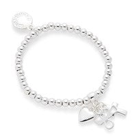 Equilibrium Christening Silver Plated Charm Bracelet