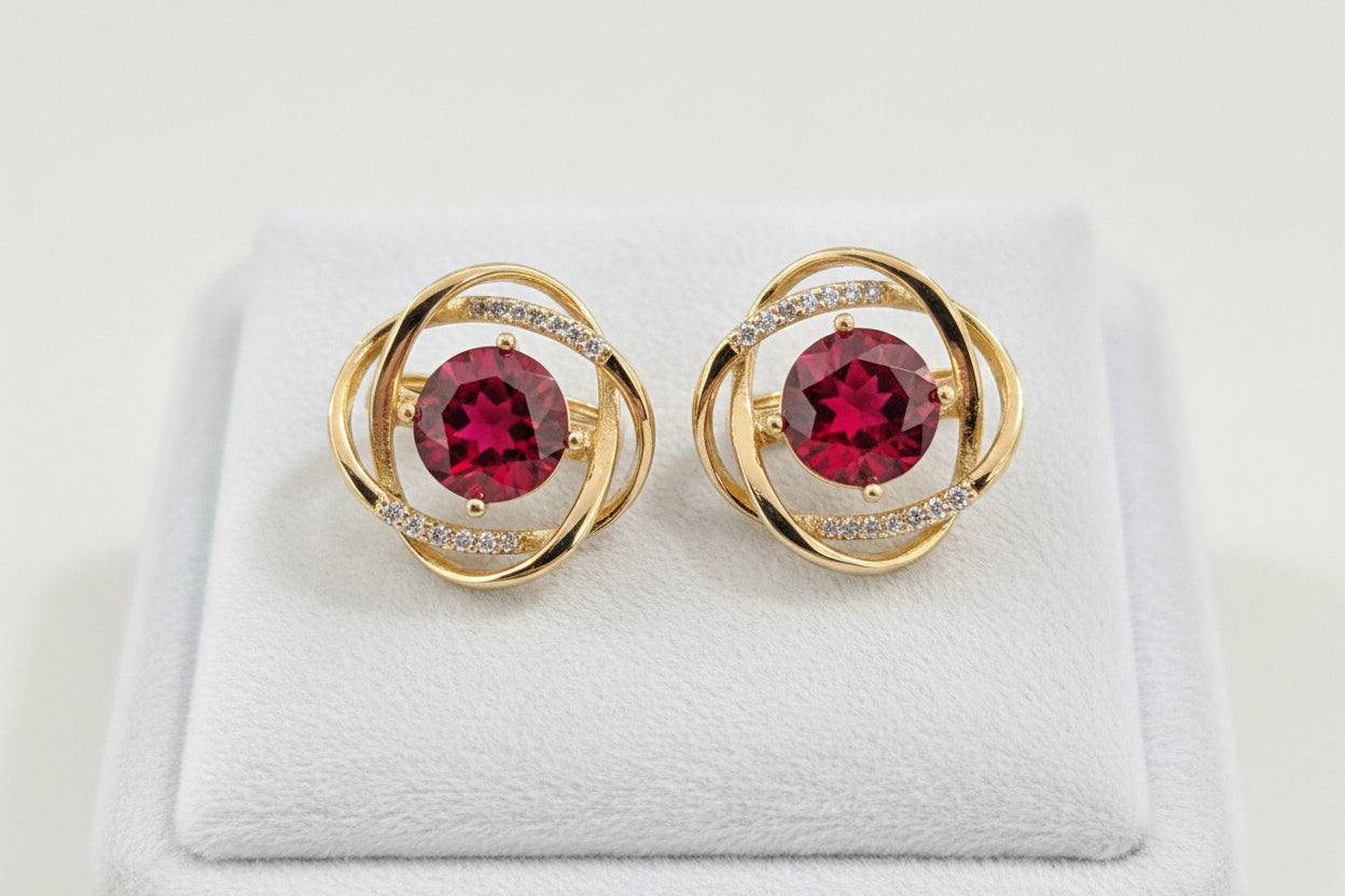 Ruby Hoop Earrings
