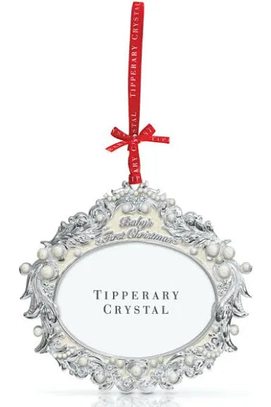Tipperary Crystal Baby's 1st Christmas Frame Pearl
