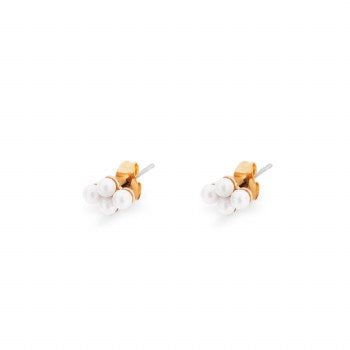 Tipperary Four Pearl Earrings Gold