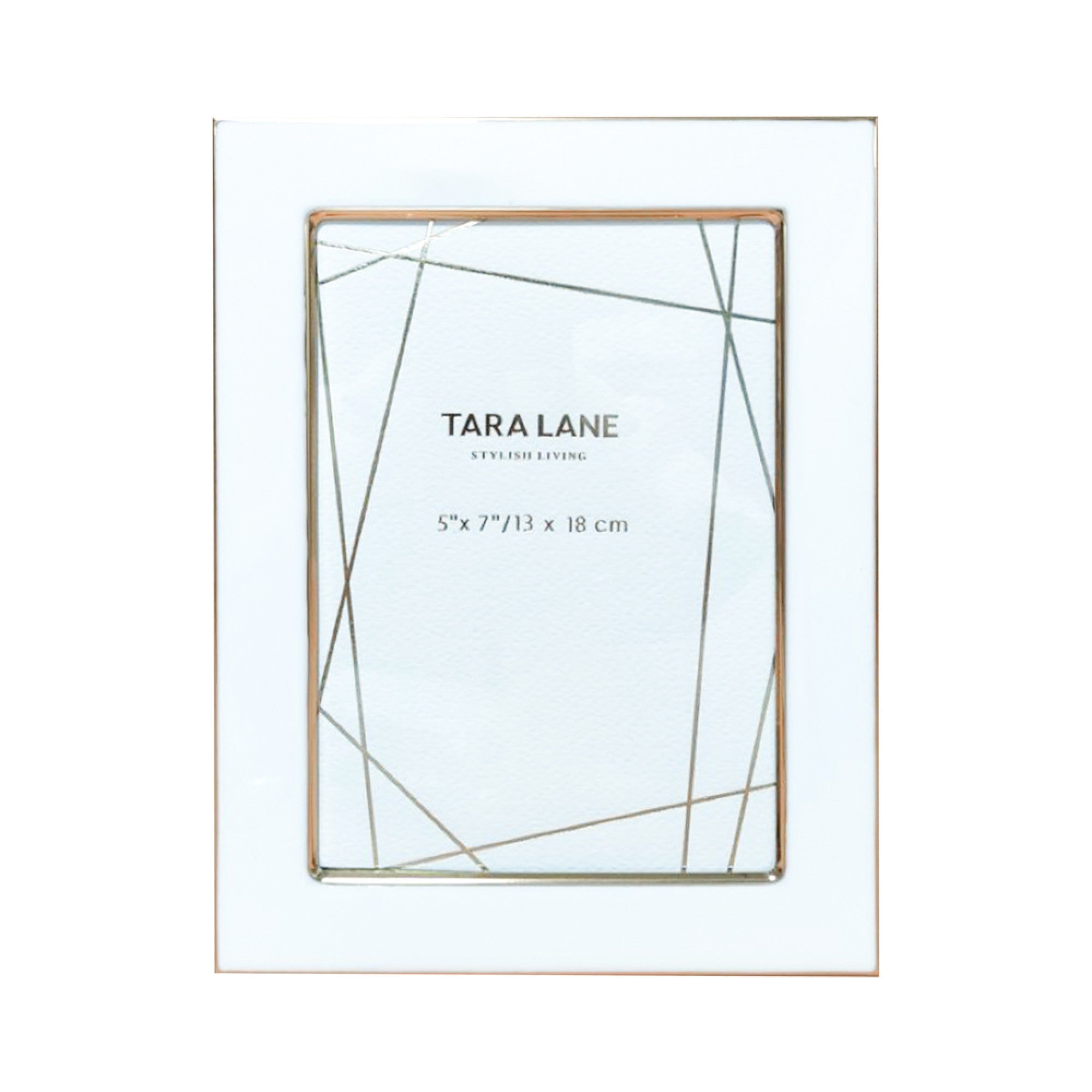 Ella Photo Frame White/Gold 5×7