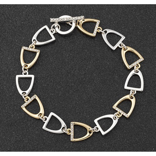Equilibrium Equestrian Gold/Silver plated Stirrup Bracelet