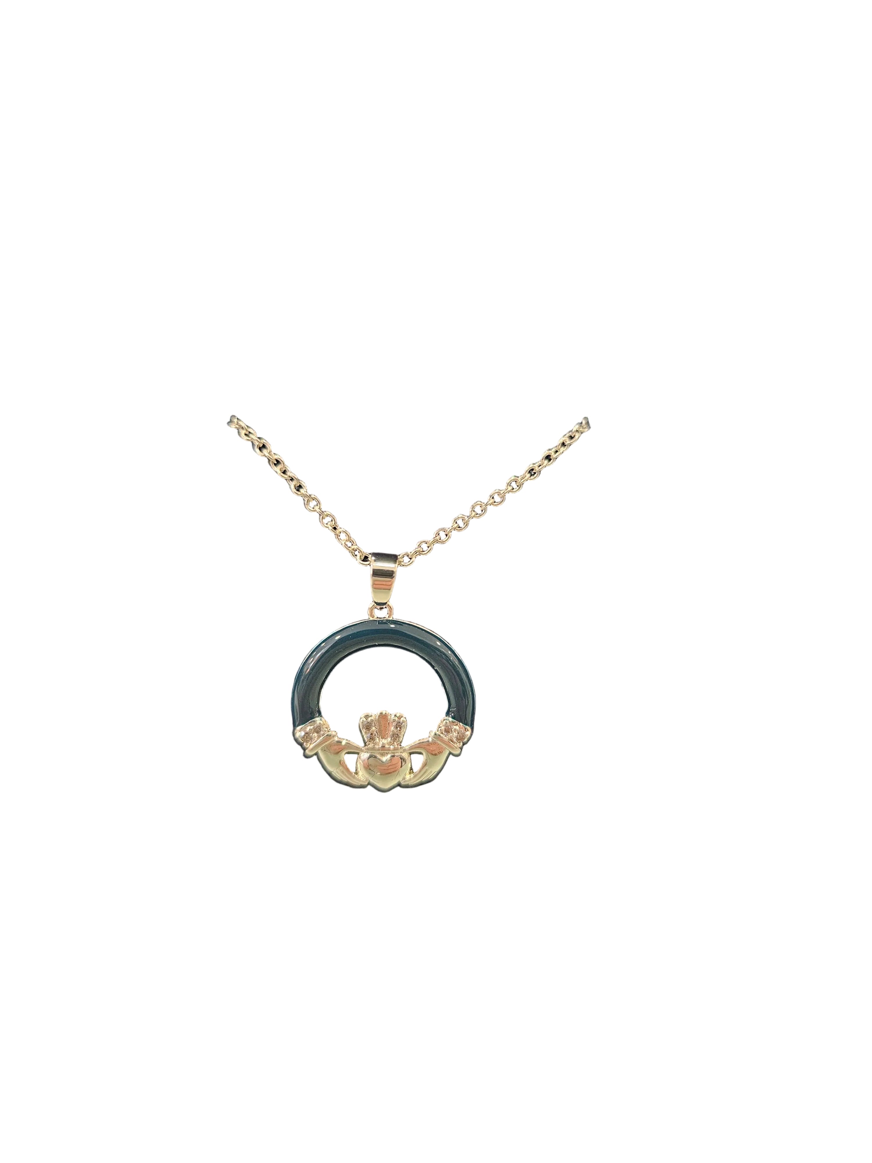 Silverplated Enamel claddagh  Pendant