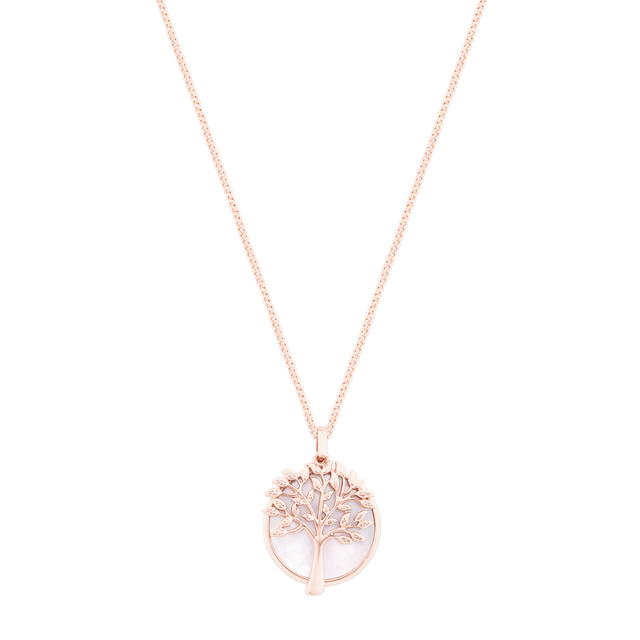 Tipperary Tree Of Life & Mother Of Pearl Moon Rose Gold Pendant