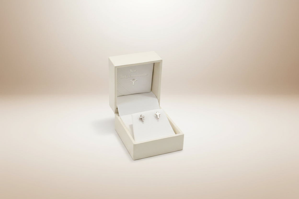 Sterling Silver Small Cross Earrings