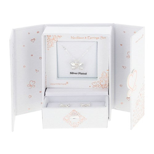 Equilibrium  Butterfly Necklace  & Earrings  Gift set