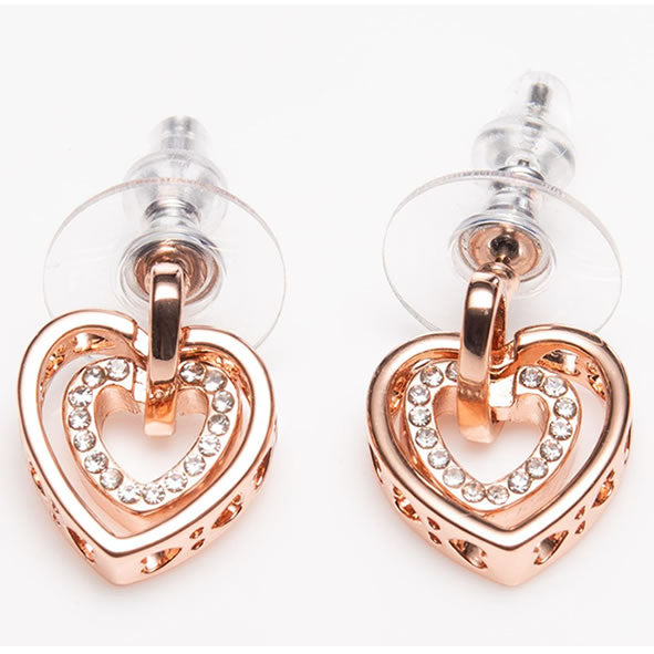 Newgrange Rose Gold Heart Intertwined Earrings