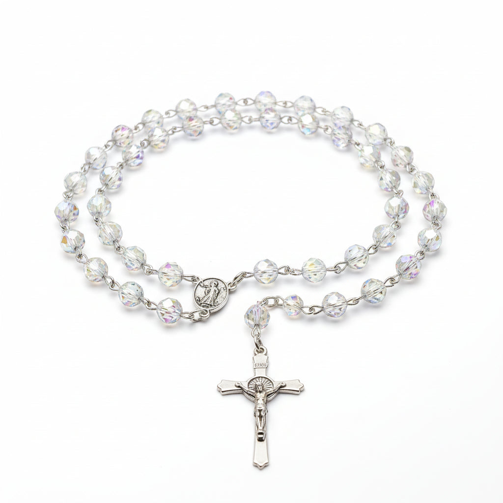 Girls First Holy Communion  Clear Beads