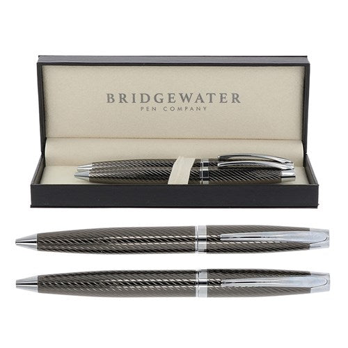 Bridgewater Lancaster Black/Chrome ball pen & pencil set