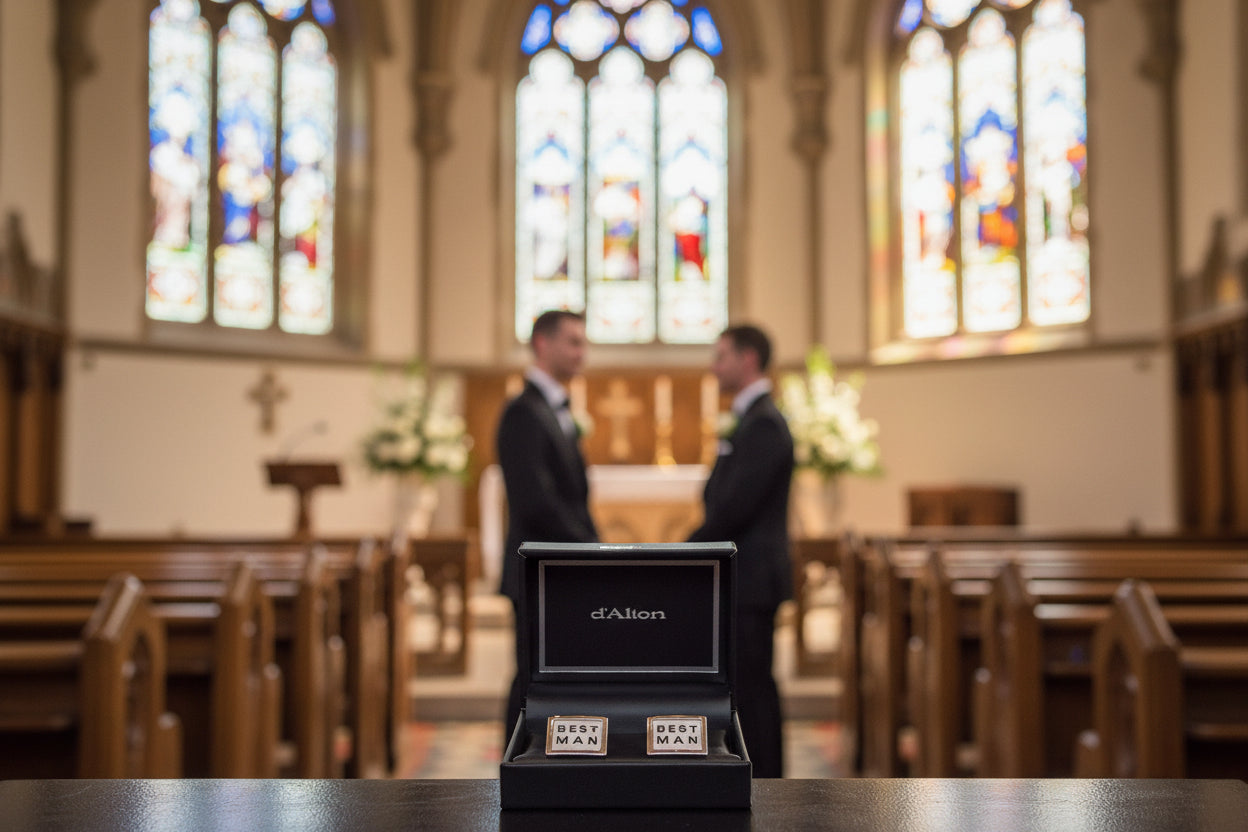 Gents Silver Cufflinks "Best Man"