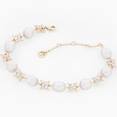 Tipperary Natural Pearl & Crystal Bracelet Gold