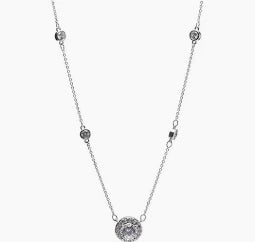 Newgrange Silver Circular Round Cut Diamond Pendant