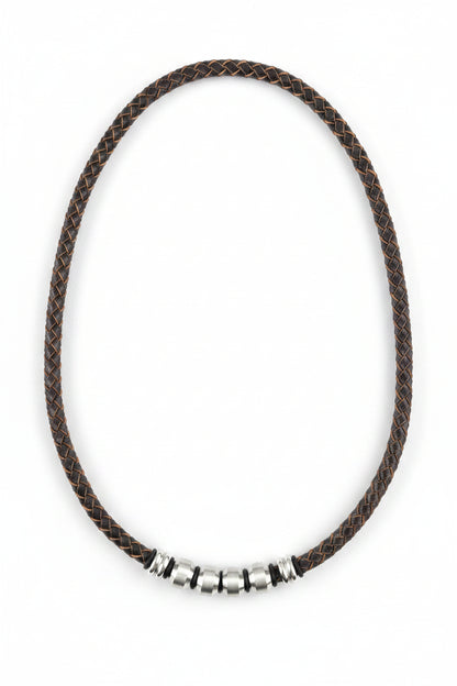 Genuine leather  mens necklace