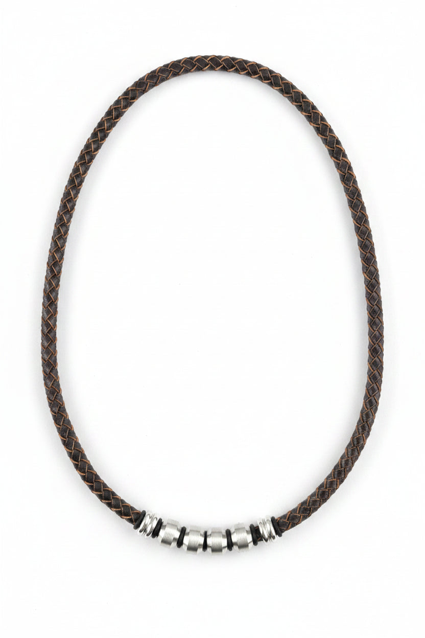 Genuine leather  mens necklace