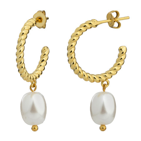 The Pink Box Gold Pearl Earrings