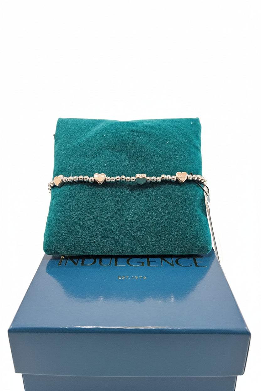 Silver & gold heart slider  Bracelet