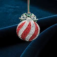 Newbridge Red & Clear Stone Bauble Christmas Tree Decoration