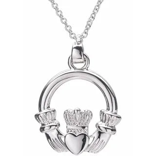 Newgrange Silver Claddagh Necklace