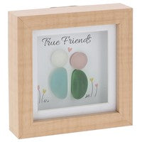 Pebble Glass Mini Plaque Friend
