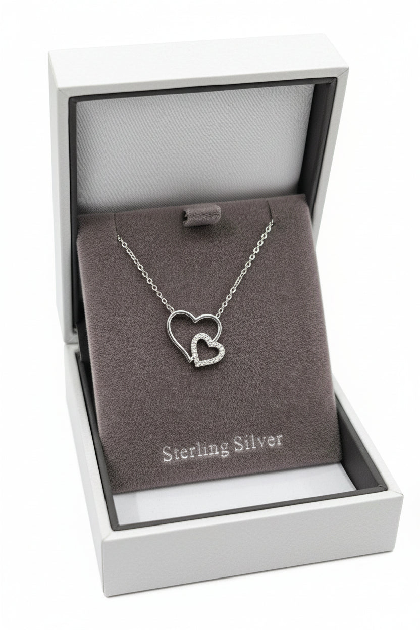 Sterling Silver Double Heart Silver