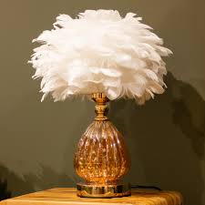 LED Base Feather Lamp White 40cm