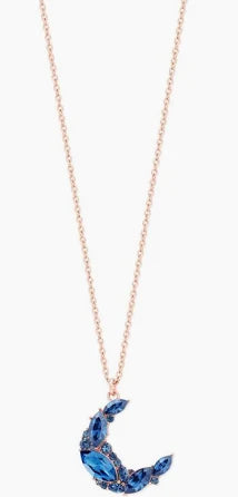 Tipperary Half Moon Pendant Sapphire Rose Gold