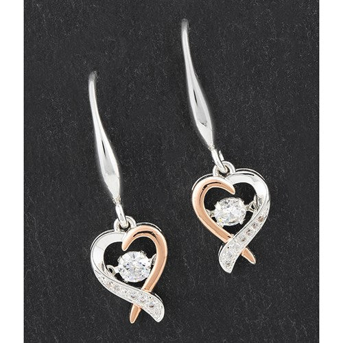 Kissing Collection Two Tone Kissing Heart Earrings