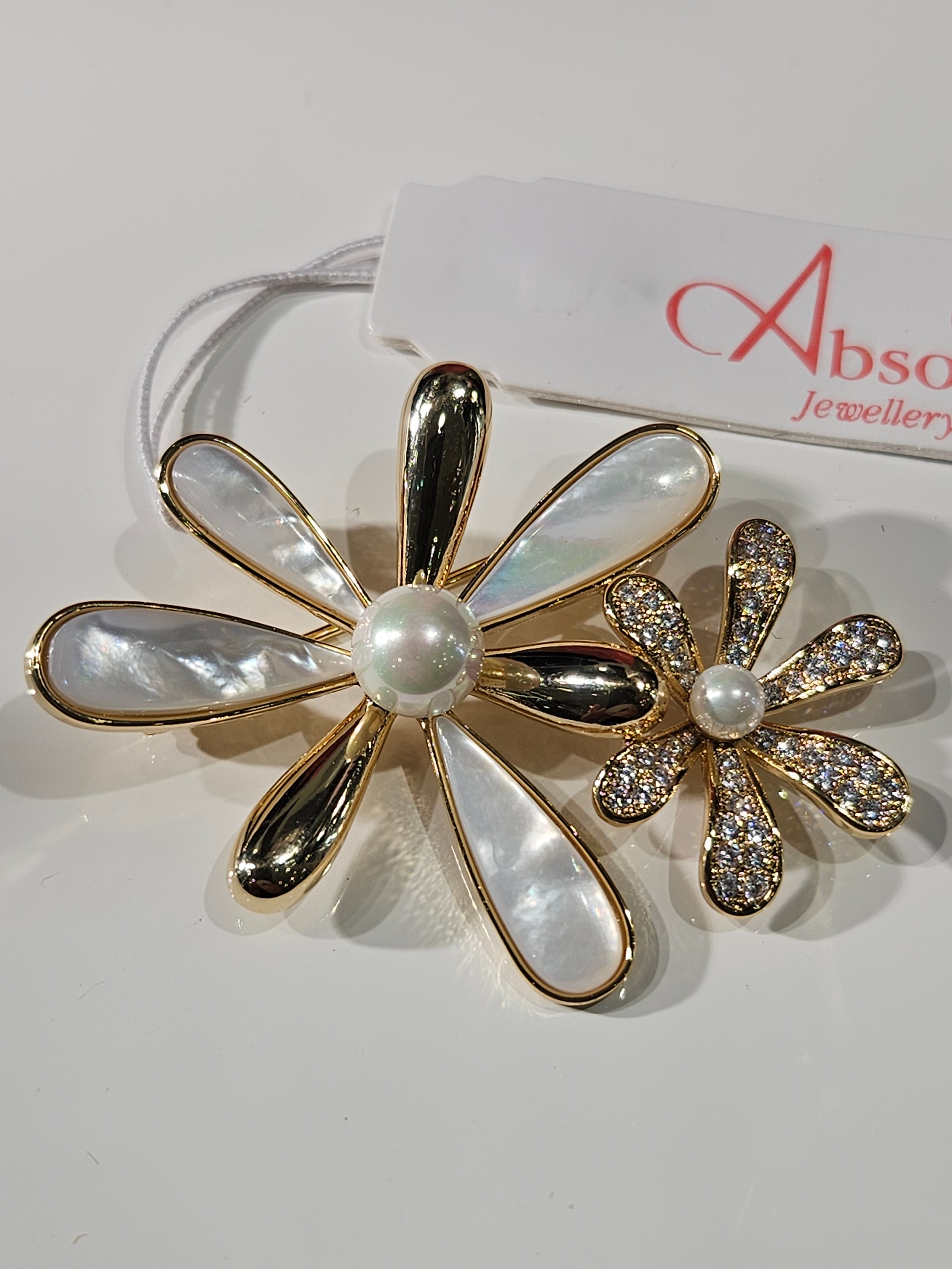 Absolute Goldplated Double Floral Brooch