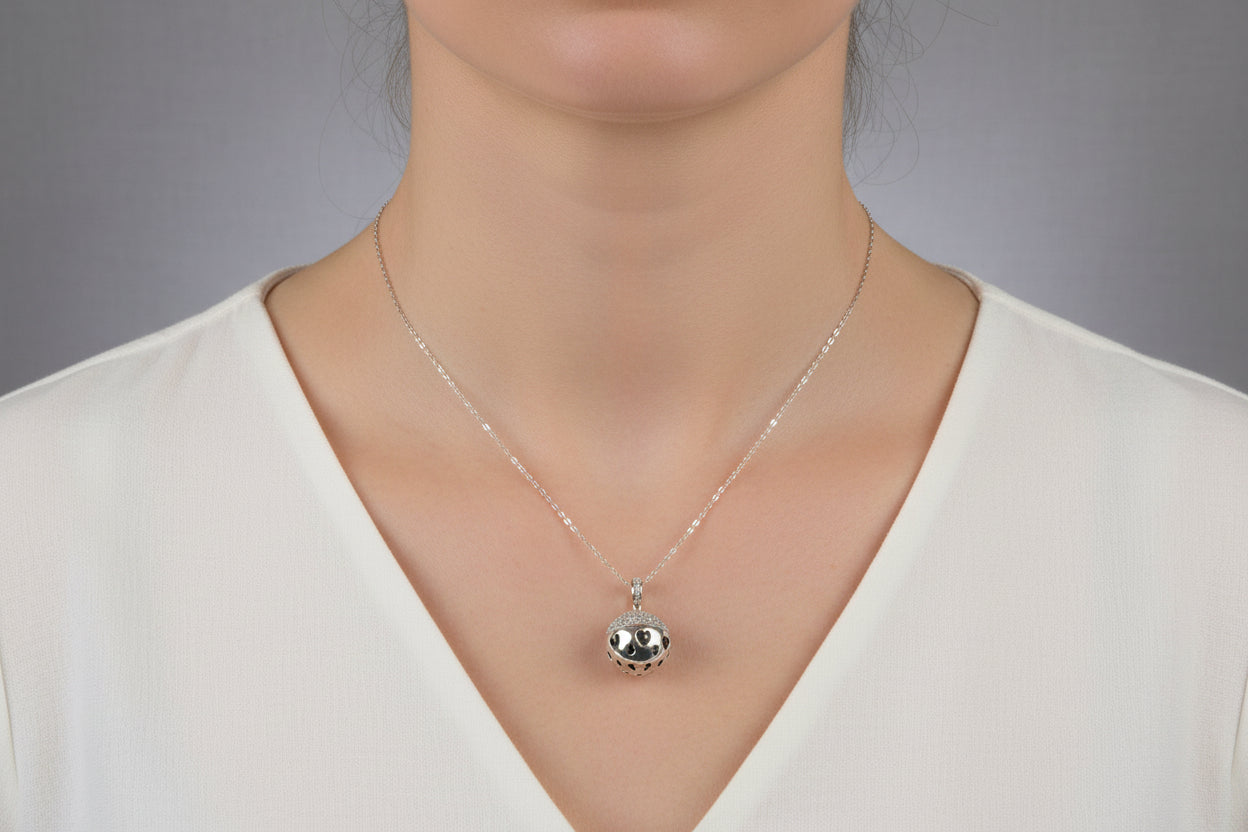 Sterling Silver Necklace with Silver Ball