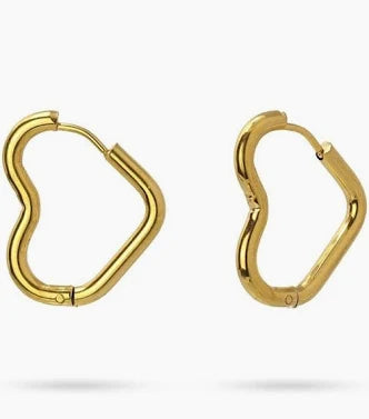 Heart Hoop Style Earring 18k Plated Gold