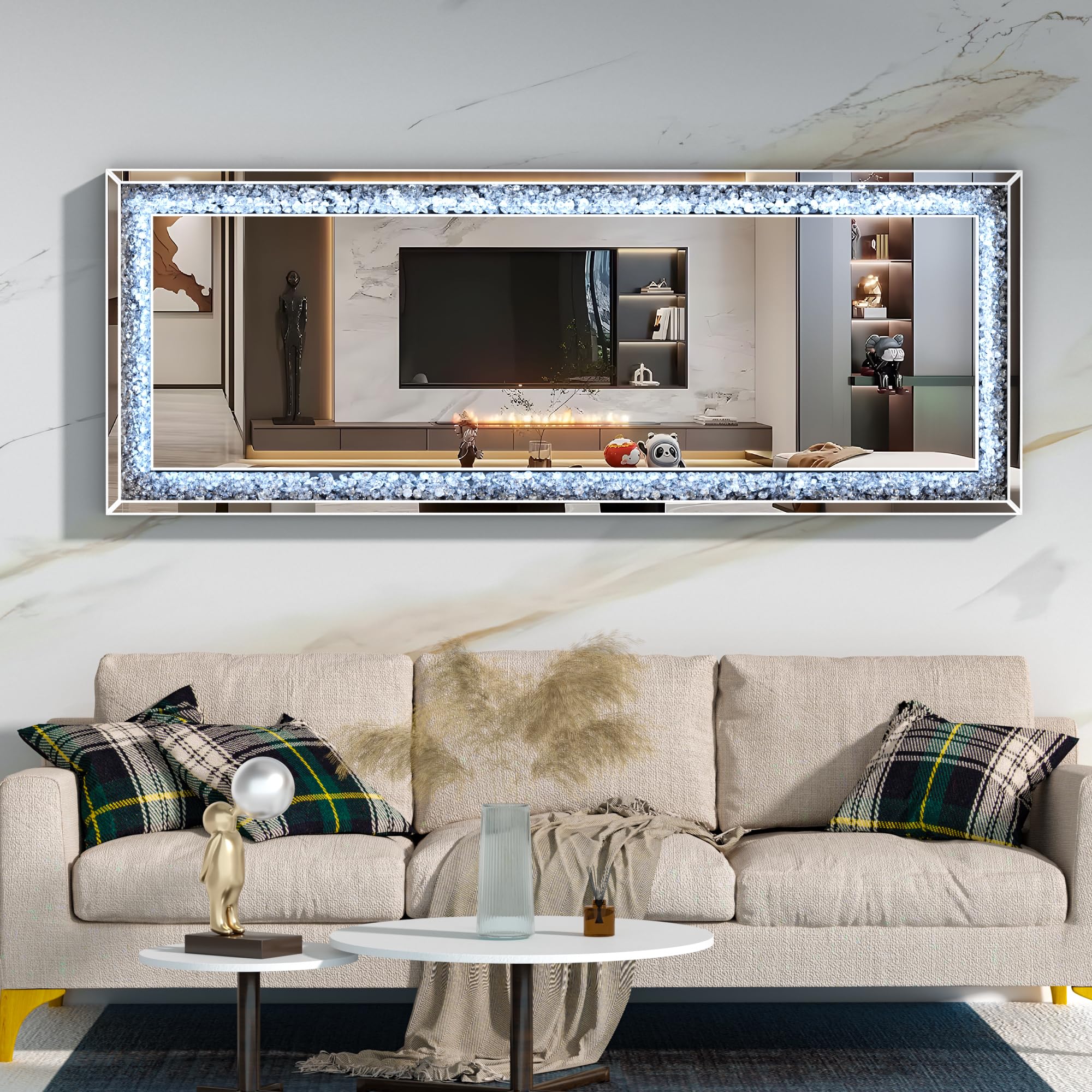 The Grange Collection LED Mirror With Diamond  Dècor