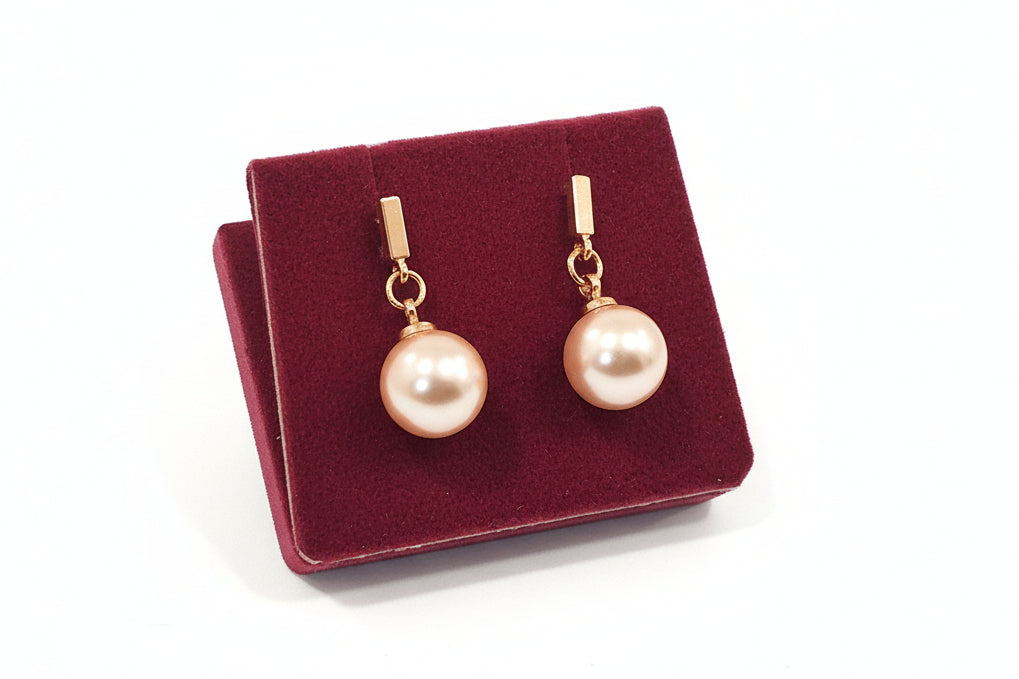 Rosegold  Plated with Pink Pearl  Earrings