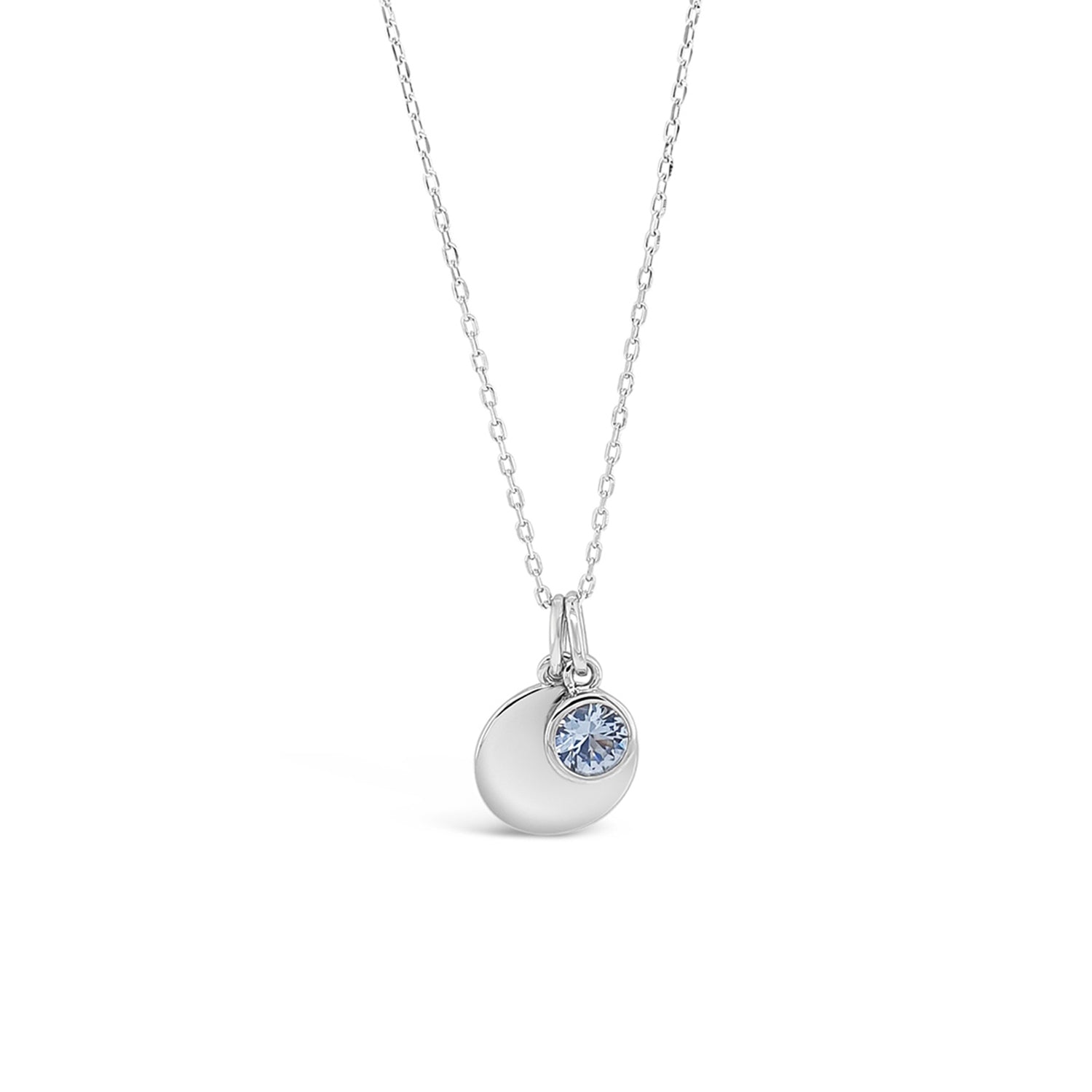 Absolute Sterling Silver March Birthstone Necklace