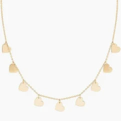 Tipperary Nine Heart Necklace Gold