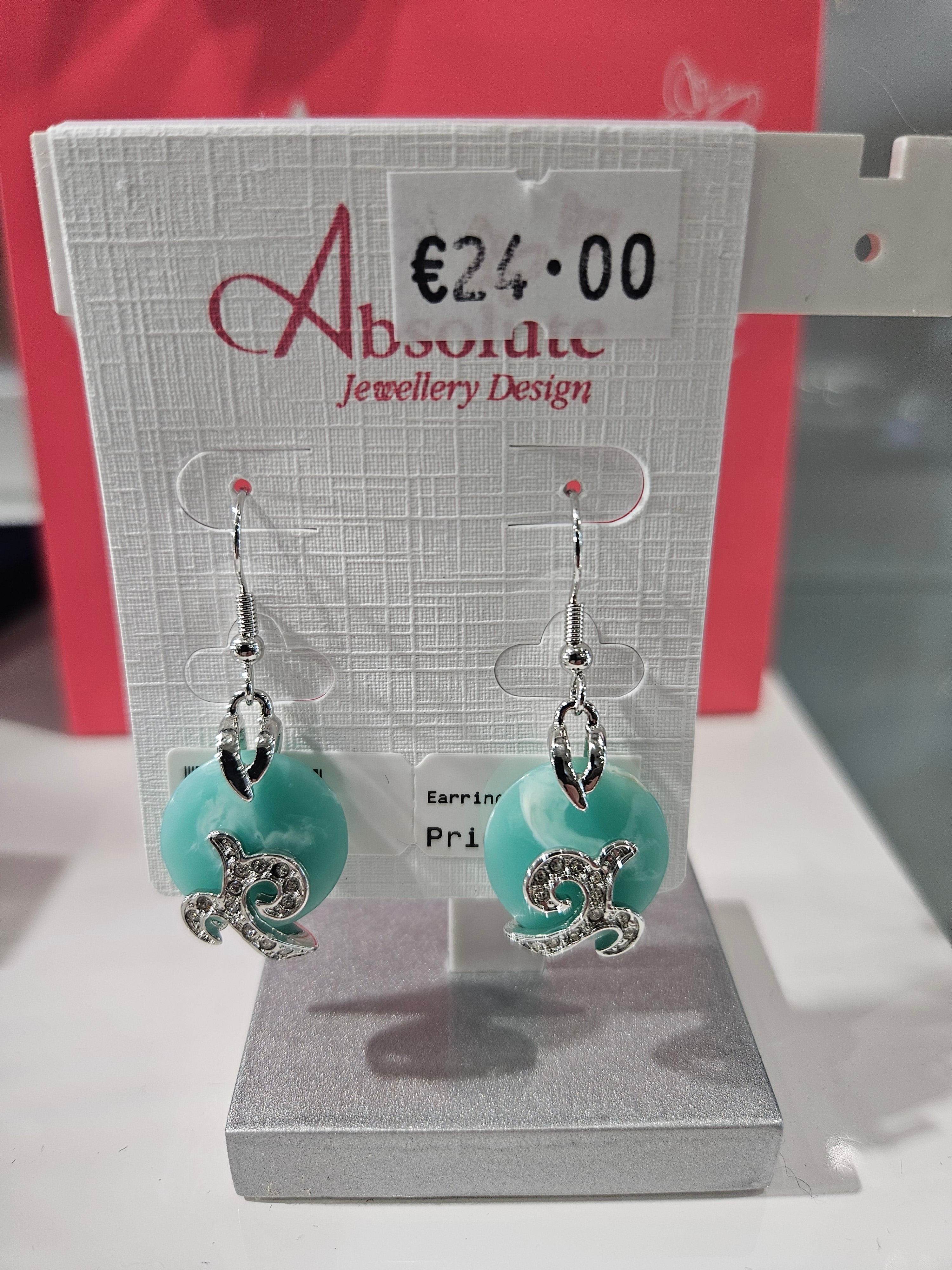 Absolute Silverplated with Green Earrings