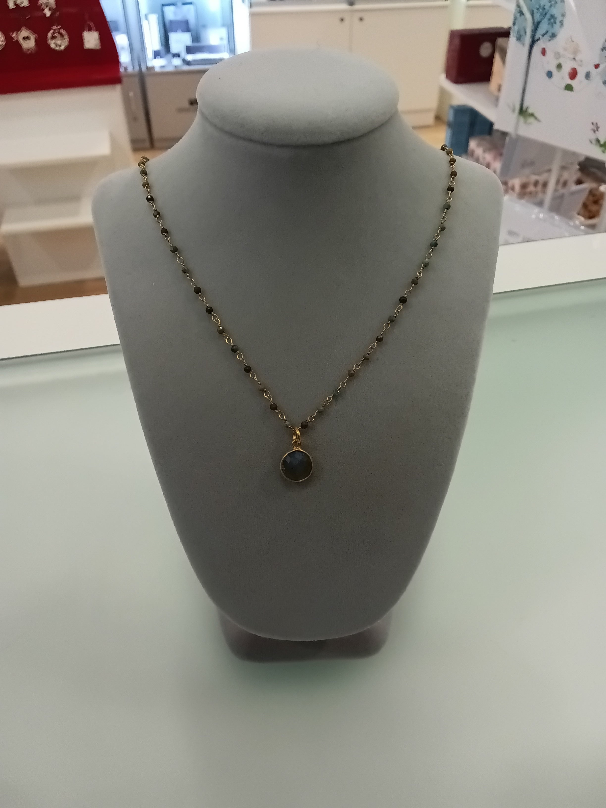 Labradorite Gold Plated Necklace
