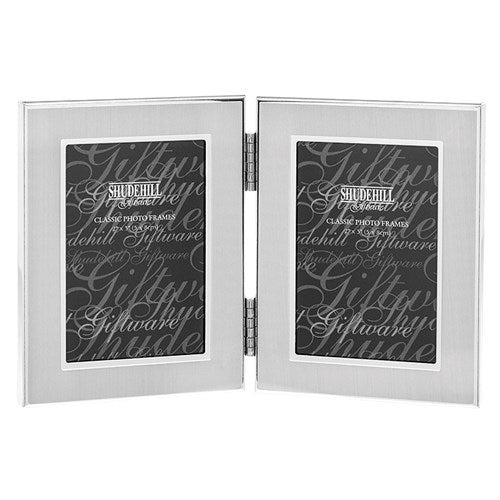 Plain Silver Frame 2 x 3 Double Folding