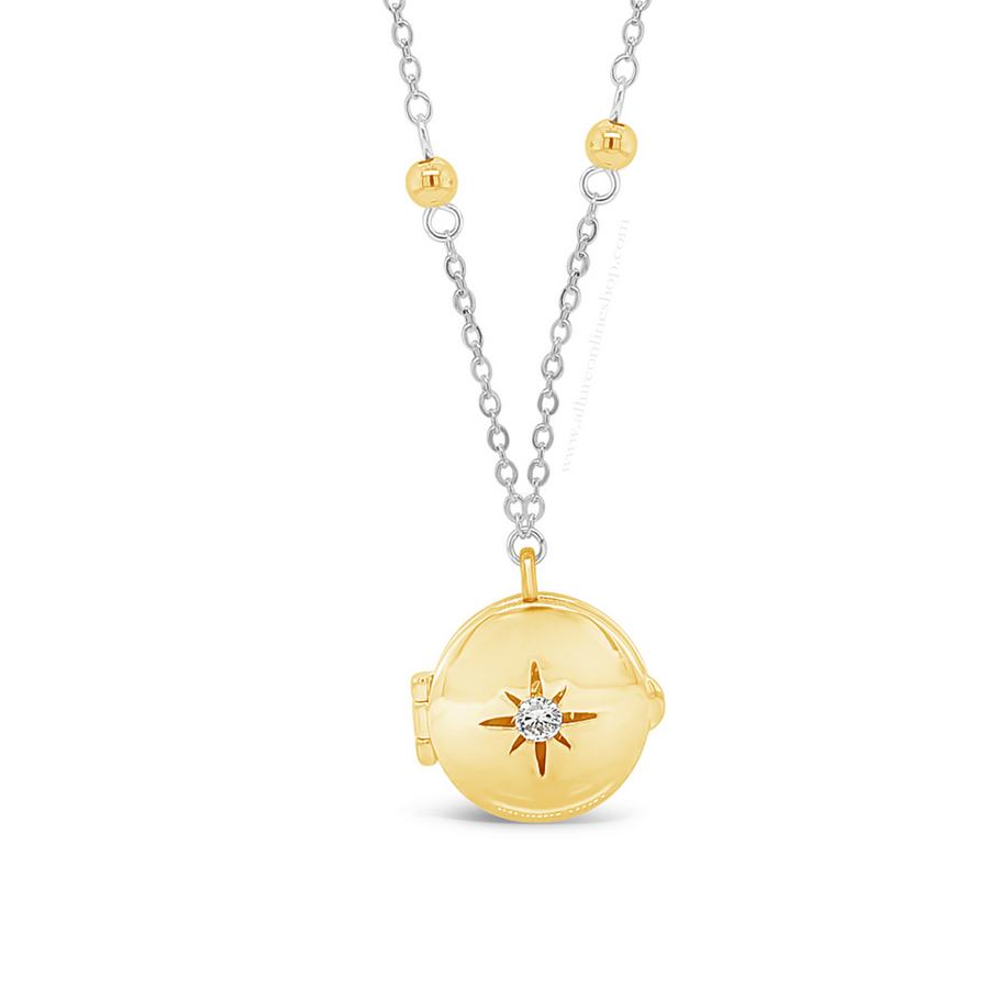 Absolue Rose Gold Locket with Silver & Rose Gold