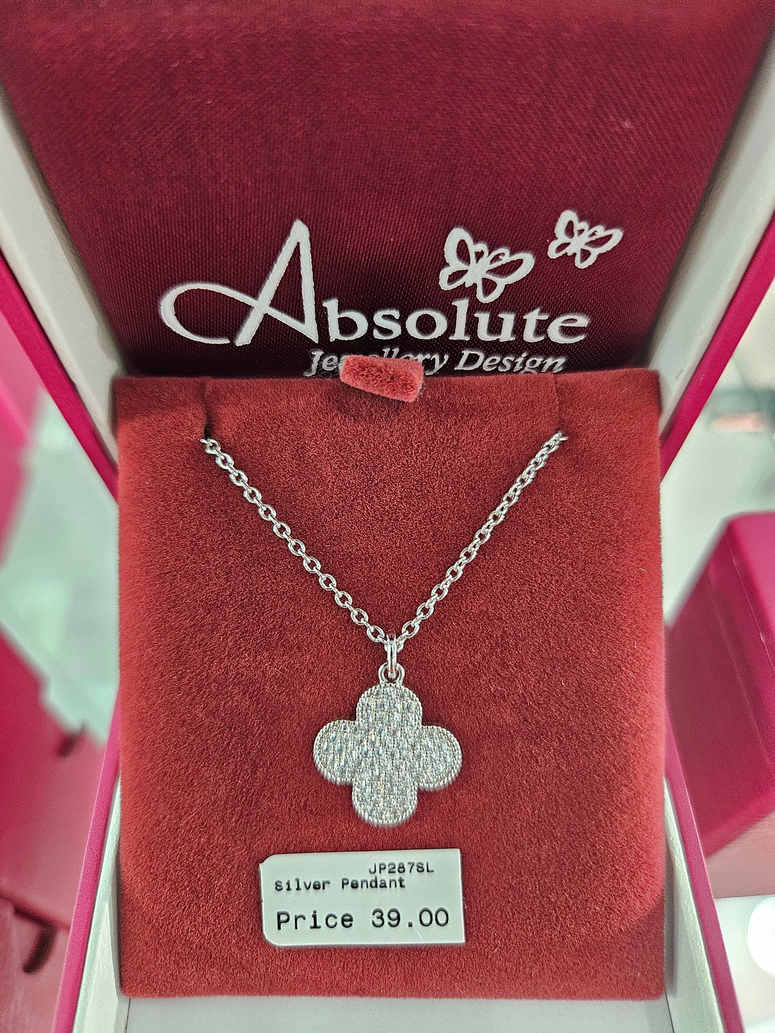 Absolute Silverplated  Clover Pendant
