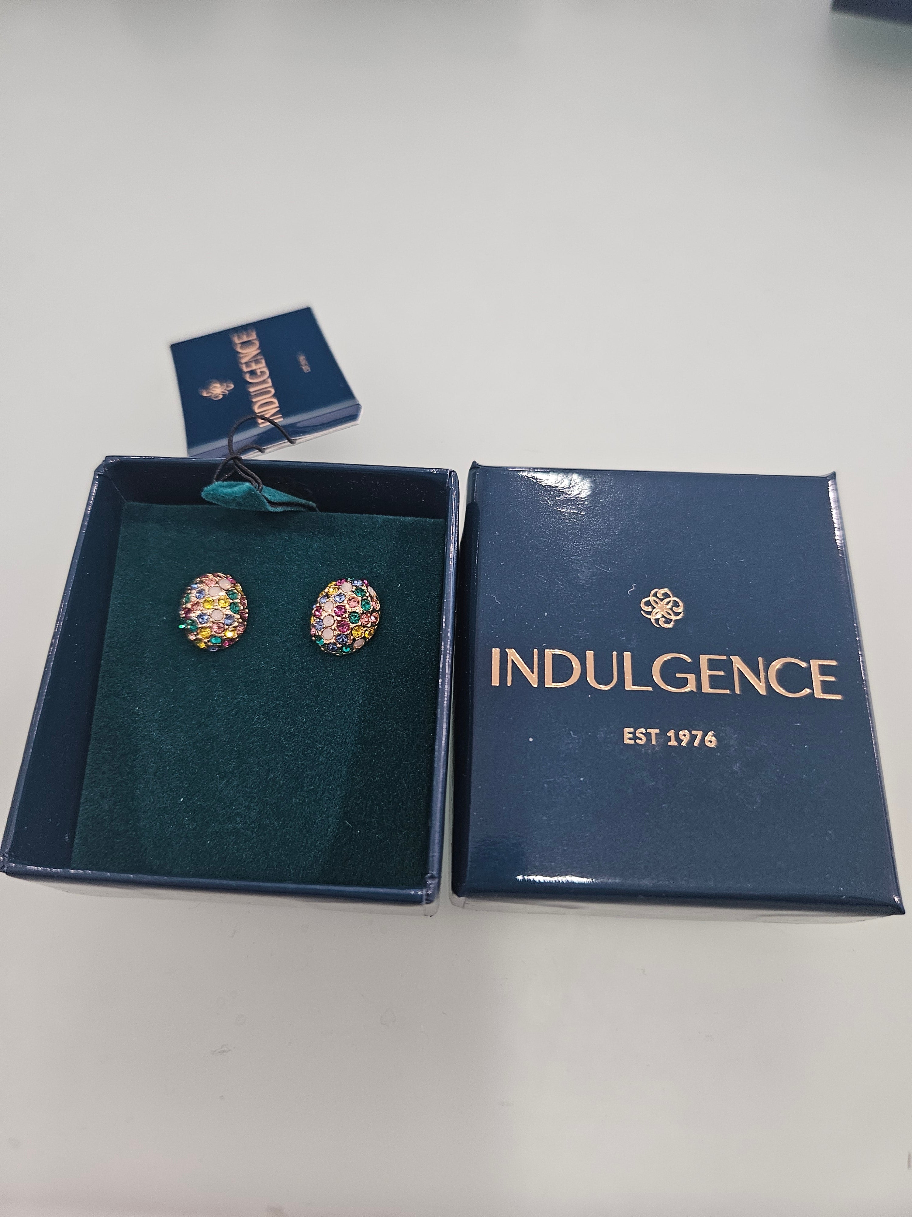Goldplated Coloured Egg Shaped Earrings