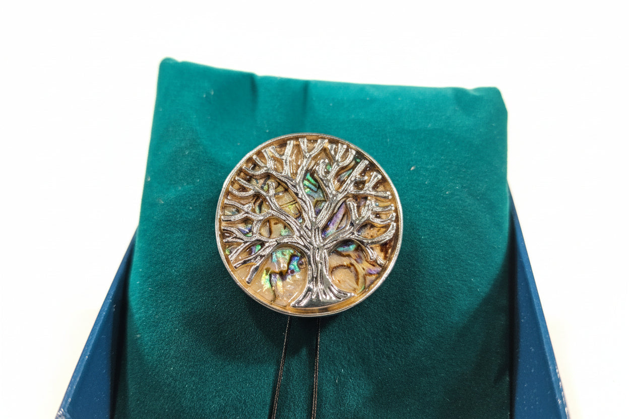 Silver raised Tree of Life Brooch